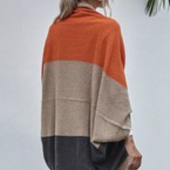 Color block batwing drapery cardigan - Picture 3 of 4